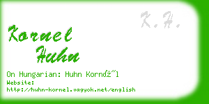 kornel huhn business card